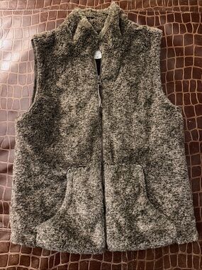 Cozy Kids Gray Faux Sherpa Vest - Zipper Front